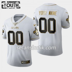 New Orleans Saints Tröjor Custom Nike Vit Golden Edition 100th - Barn